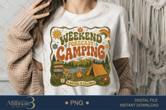 Weekend Forecast Camping PNG, Retro Camping Sublimation Desi Product Image 1