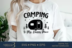 Camping Is My Happy Place SVG PNG Sublimation |Family Ca Product Image 1