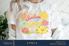 Sunshine Made Me Bloom PNG Watercolor Floral Design, Retro B Product Image 1