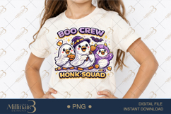 Boo Crew Honk Squad PNG, Cute Halloween Goose Friends PNG, D Product Image 1