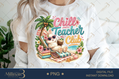 Chill Teacher Club PNG Cute Teacher Summer Clipart | Beach B Product Image 1