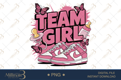 Gender Reveal Team Girl PNG Baby Shower Party Design New bor Product Image 1