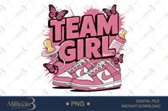 Gender Reveal Team Girl PNG Baby Shower Party Design New bor Product Image 1