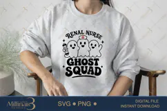 Renal Nurse Ghost Squad SVG PNG, Funny Halloween Renal Nurse Product Image 1