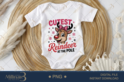Cutest Reindeer at the Pole PNG | Christmas Clipart for Girl Product Image 1