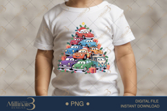 Christmas Cars Tree PNG Clipart | Cute Cartoon Vehicles in H Product Image 1