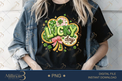 Lucky Day St Patricks Day PNG, Shamrock Clover Clipart, Cute Product Image 1