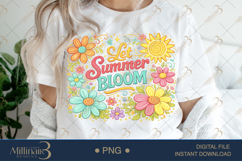 Let Summer Bloom PNG Watercolor Floral Design, Bright Summer Product Image 1