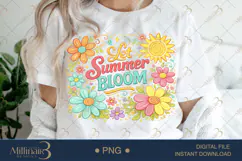 Let Summer Bloom PNG Watercolor Floral Design, Bright Summer Product Image 1