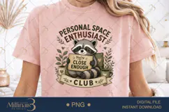 Introvert Space Enthusiast Club PNG, Funny Introvert Raccoon Product Image 1