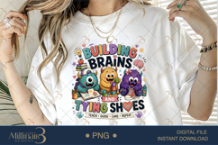 Building Brains and Tying Shoes PNG, Funny Teacher Design Product Image 1