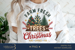 Farm Fresh Christmas Trees PNG | Rustic Holiday Sublimation Product Image 1