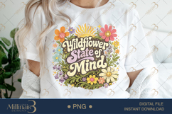 Wildflower State of Mind PNG, Watercolor Floral Boho Design Product Image 1