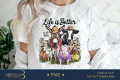 Life Is Better On The Farm PNG | Rustic Country Clipart Product Image 1