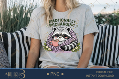 Emotionally Recharging Raccoon PNG, Cozy Introvert Raccoon S Product Image 1