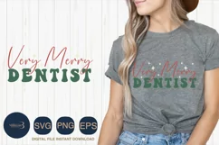 Very Merry Christmas Dentist  SVG Cut Files |Santa Hat Product Image 1
