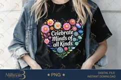Celebrate Minds of All Kinds PNG | Puzzle Piece Autism Aware Product Image 1