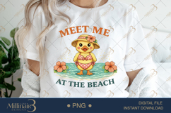 Meet Me At The Beach PNG Cute Duck Summer Clipart | Tropical Product Image 1