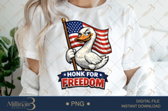 Honk For Freedom PNG, Funny Patriotic Goose Sublimation Desi Product Image 1