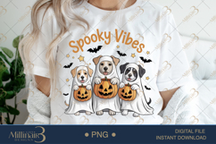 Spooky Vibes Halloween Dog PNG |Ghost Dog, Pumpkin Pu Product Image 1