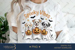Spooky Vibes Halloween Dog PNG |Ghost Dog, Pumpkin Pu Product Image 1