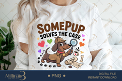 SomePup Solves the Case PNG | Funny Detective Dog Clipart Product Image 1