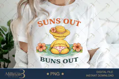 Suns Out Buns Out PNG Funny Summer Duck Clipart | Cute Beach Product Image 1