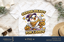 Goose Ready for Candy PNG, Cute Halloween Goose Digital Down Product Image 1