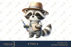 Raccoon Friends School Png |Woodland animal Png Product Image 1