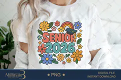 Floral Graduation 2026 PNG|Boho Senior Flower 2026 PNG Product Image 1
