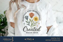Fearfully and Wonderfully Made PNG |Christian Floral PNG Product Image 1