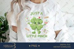 Just A Little Pinch PNG, St Patricks Day Nurse Shamrock PNG Product Image 1