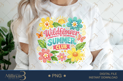 Wildflower Summer Club PNG, Watercolor Floral Summer Design, Product Image 1