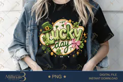 Lucky Day St Patricks Day PNG, Shamrock Clover Clipart Product Image 1