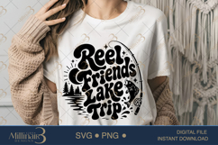 Reel Friends Lake Trip SVG PNG, Funny Fishing Friends Shirt Product Image 1