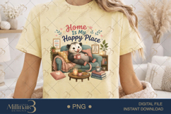 Home Is My Happy Place PNG, Cozy Possum Homebody Sublimation Product Image 1