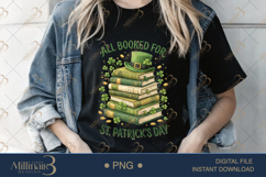 All Booked For St Patricks Day PNG, Book Lover Shamrock Desi Product Image 1