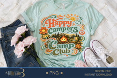 Happy Campers Club PNG, Retro Camping Sublimation Design, Ca Product Image 1