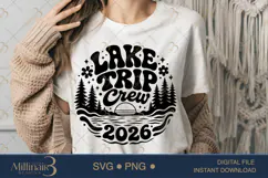 Lake Trip Crew 2026 SVG PNG, Matching Vacation Group Shirt D Product Image 1