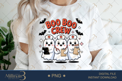 Boo Boo Crew Funny Spooky Nurse PNG |Halloween Nurse PNG Product Image 1
