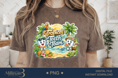 Tropical Teeth Team PNG, Summer Dental Team Sublimation Desi Product Image 1