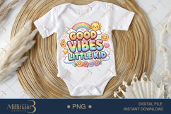 Good Vibes Little Kid PNG, Rainbow Sunshine Cute Clipart Product Image 1