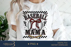 Baseball Mama Coquette Bow PNG | Coquette Bow Sports Png Product Image 1