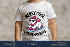 Berry Cool Christmas Vibes PNG | Polar Bear Sledding Sublima Product Image 1