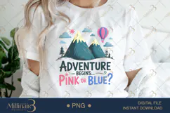 Adventure Begins Pink or Blue? PNG |Gender Reveal Party Product Image 1