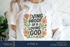 Boho Living Proof of a Loving God PNG |Christian Floral PNG Product Image 1