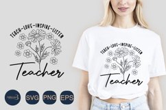 Teach Love Inspire Svg, Teacher Circle Svg File Product Image 1