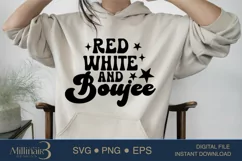Red White And Boujee SVG PNG Sublimation |4th Of July SVG Product Image 1