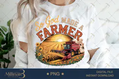 So God Made a Farmer PNG | Rustic Farm Quote Clipart Product Image 1