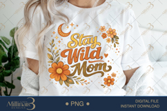 Stay Wild Mom PNG, Retro Fall Mama Design, Boho Floral Mom Q Product Image 1